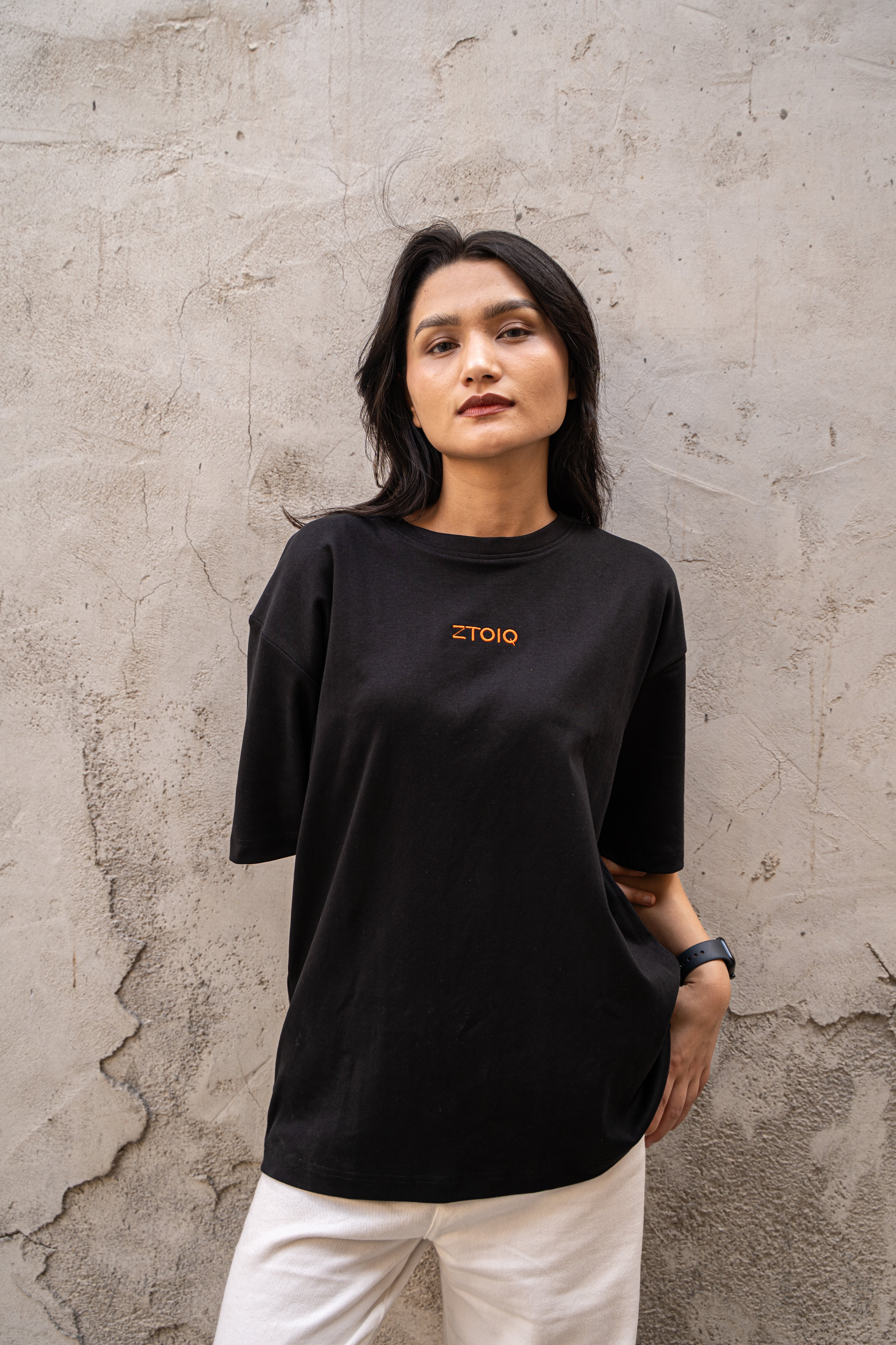 ZTOIQ Premium Oversized Black T-Shirt