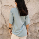 ZTOIQ Premium Oversized Cameo Blue T-Shirt