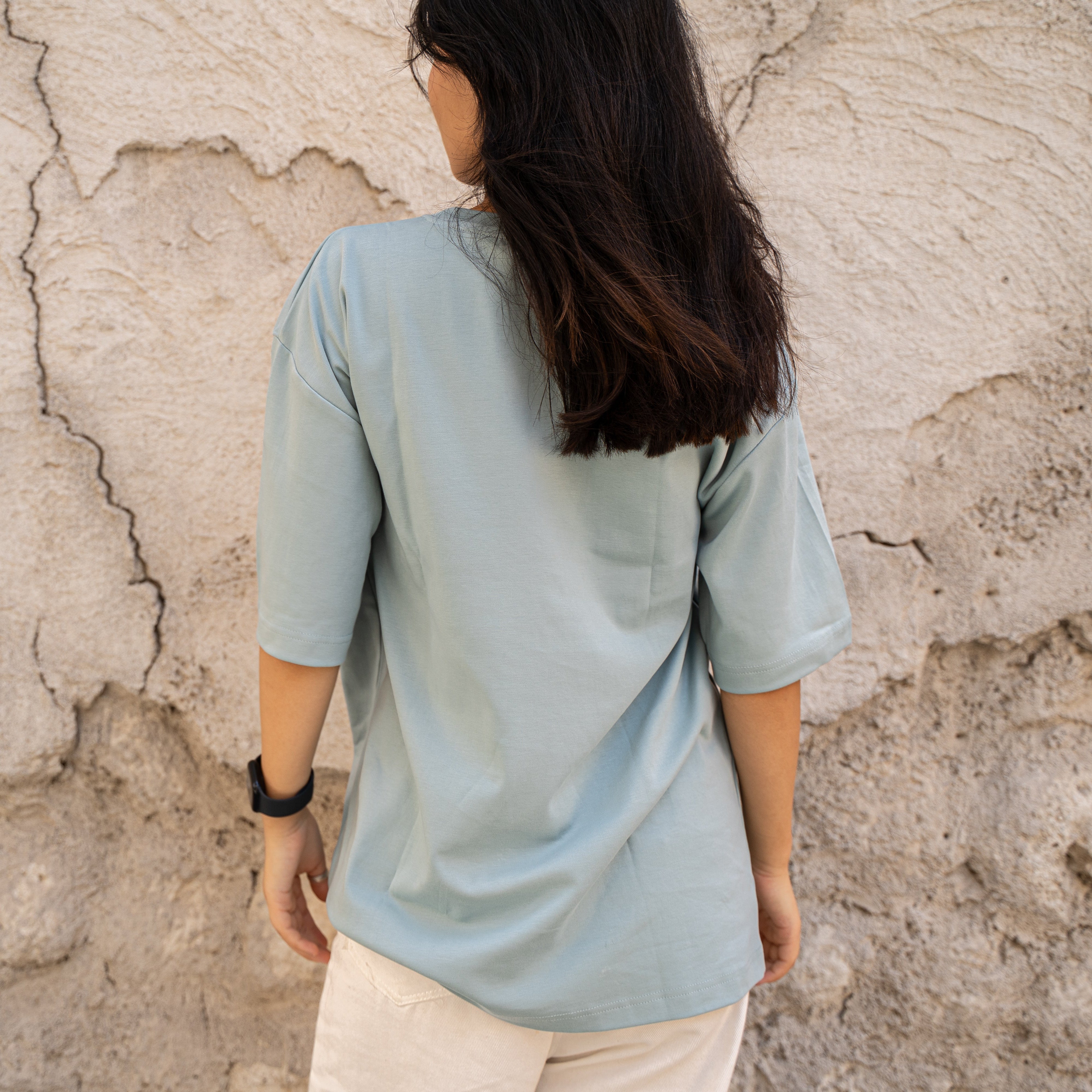 ZTOIQ Premium Oversized Cameo Blue T-Shirt