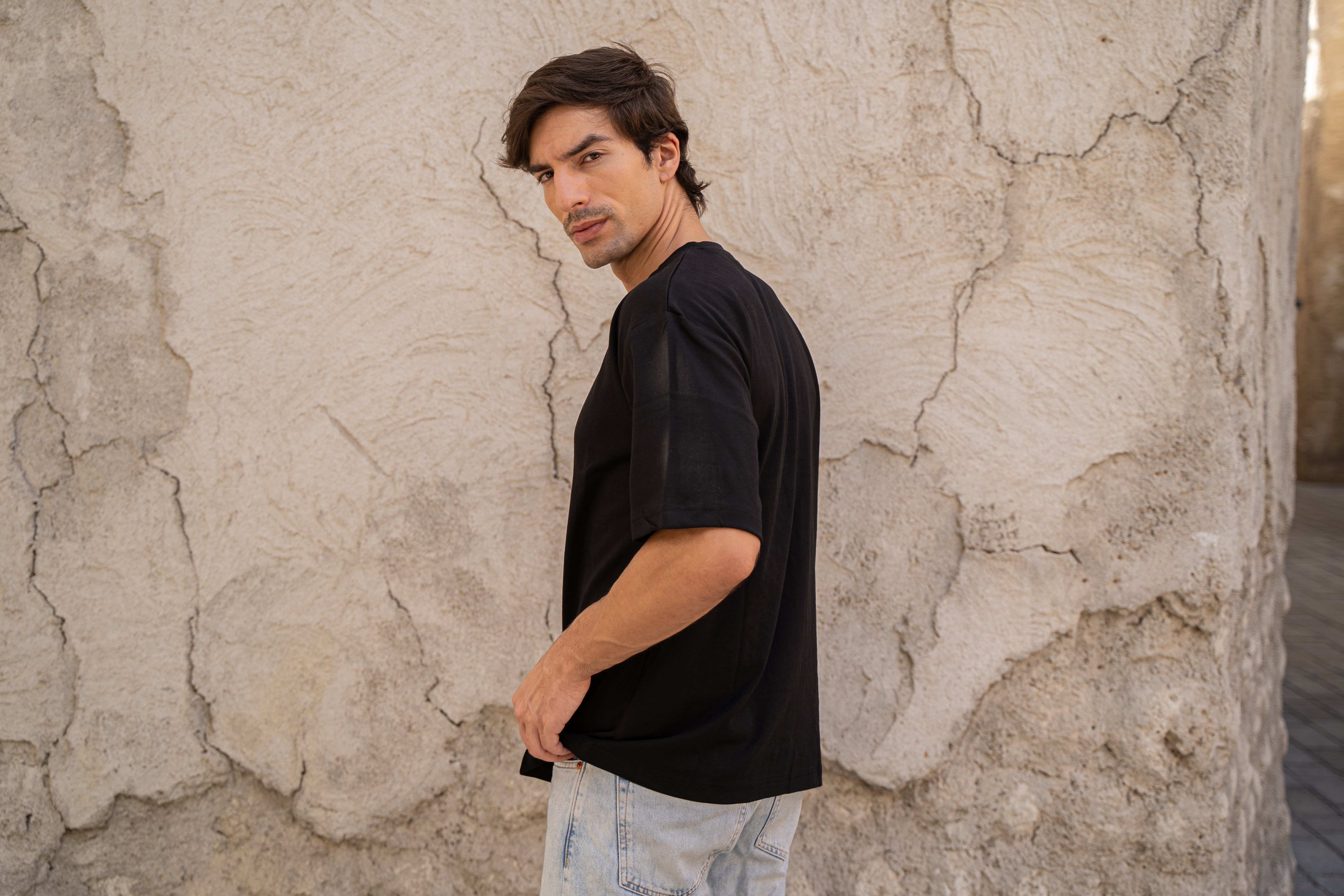 ZTOIQ Premium Oversized Black T-Shirt