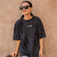 Inner Heaven Optical Wash Oversized Tee-Black