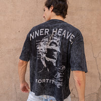 Inner Heaven Optical Wash Oversized Tee-Black