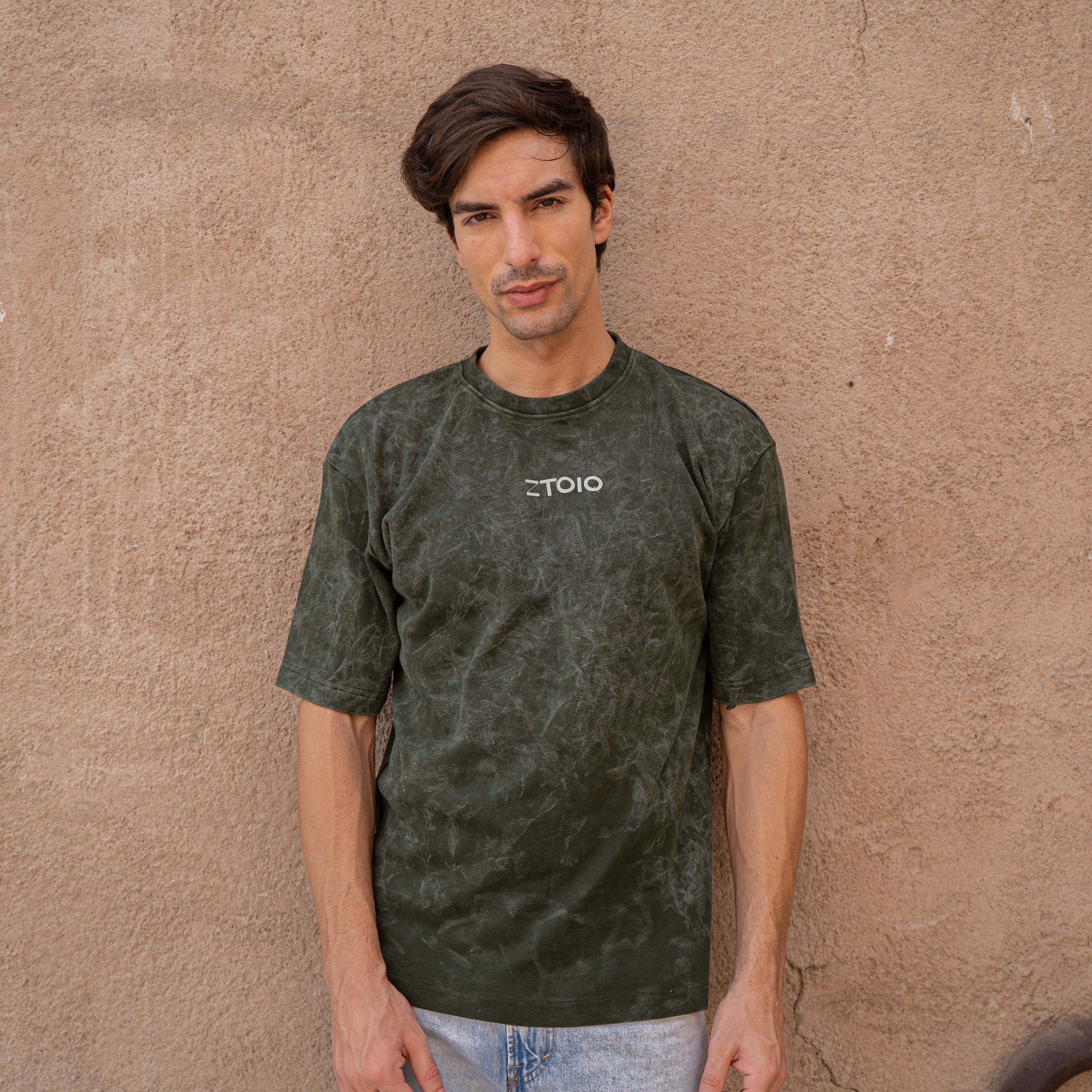 Inner Heaven Optical Wash Oversized Tee-Green