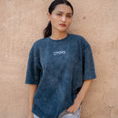 Inner Heaven Optical Wash Oversized Tee-Blue
